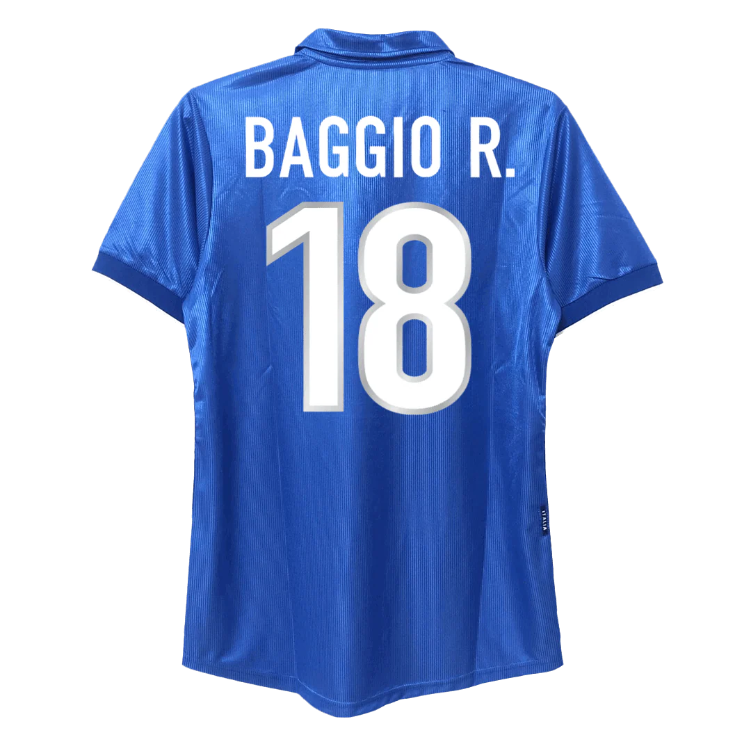 BAGGIO R. #18 Italy 1998 Home Retro Soccer Jersey