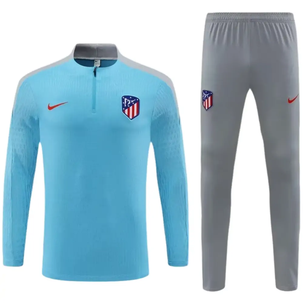2024/25 Atletico Madrid light blue half-pull training jersey 1:1 Thai quality set