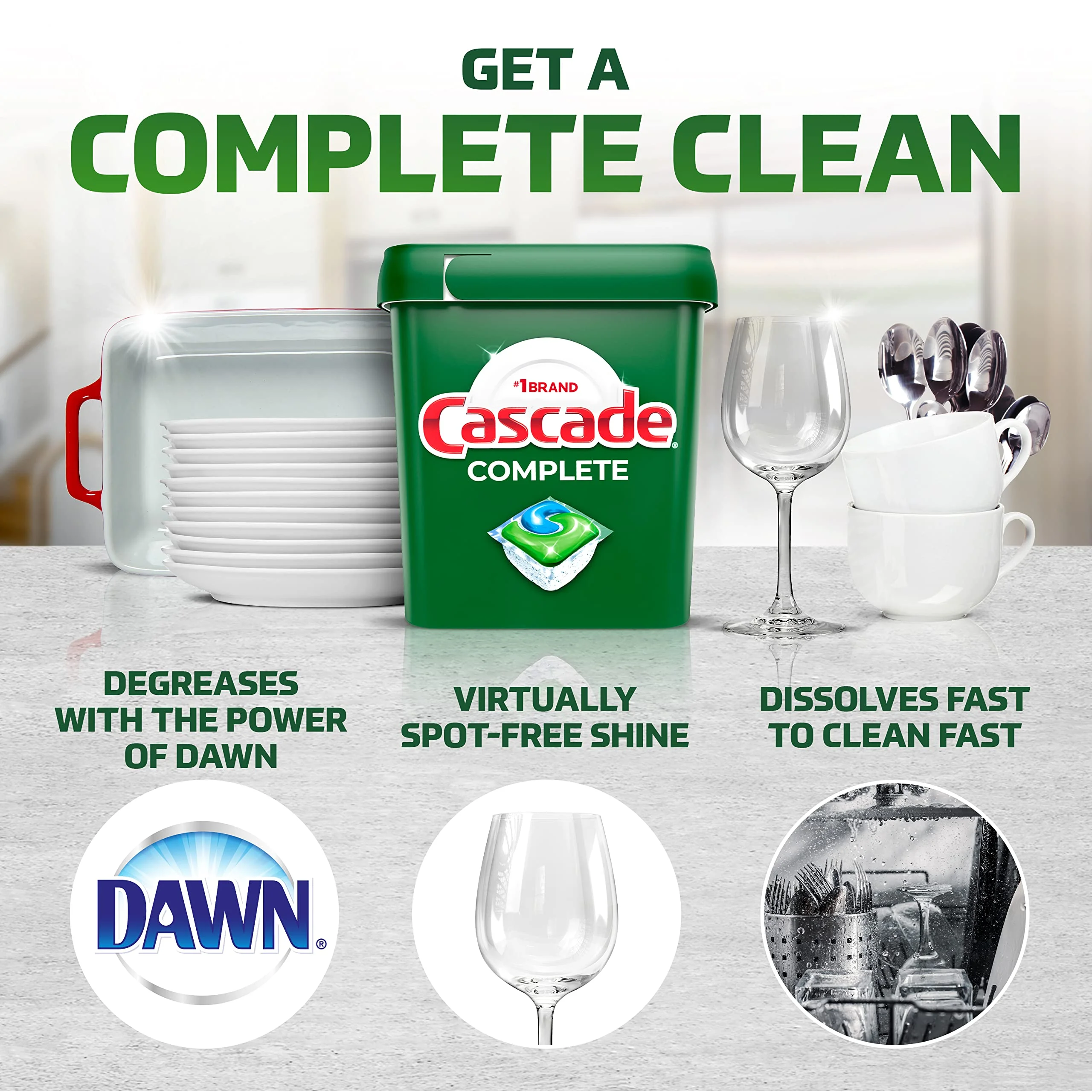 Cascade Complete Action Pacs Dishwasher Detergent Fresh (Pack of 6)