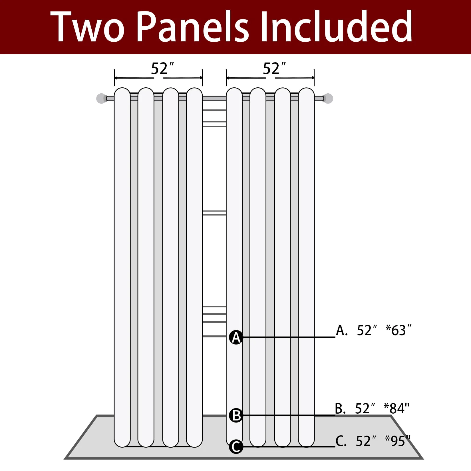 CAROMIO Christmas Curtains for Living Room, Red Velvet Window Curtains 2 Panels Set Room Darkening Curtains, 52 x 63 inches