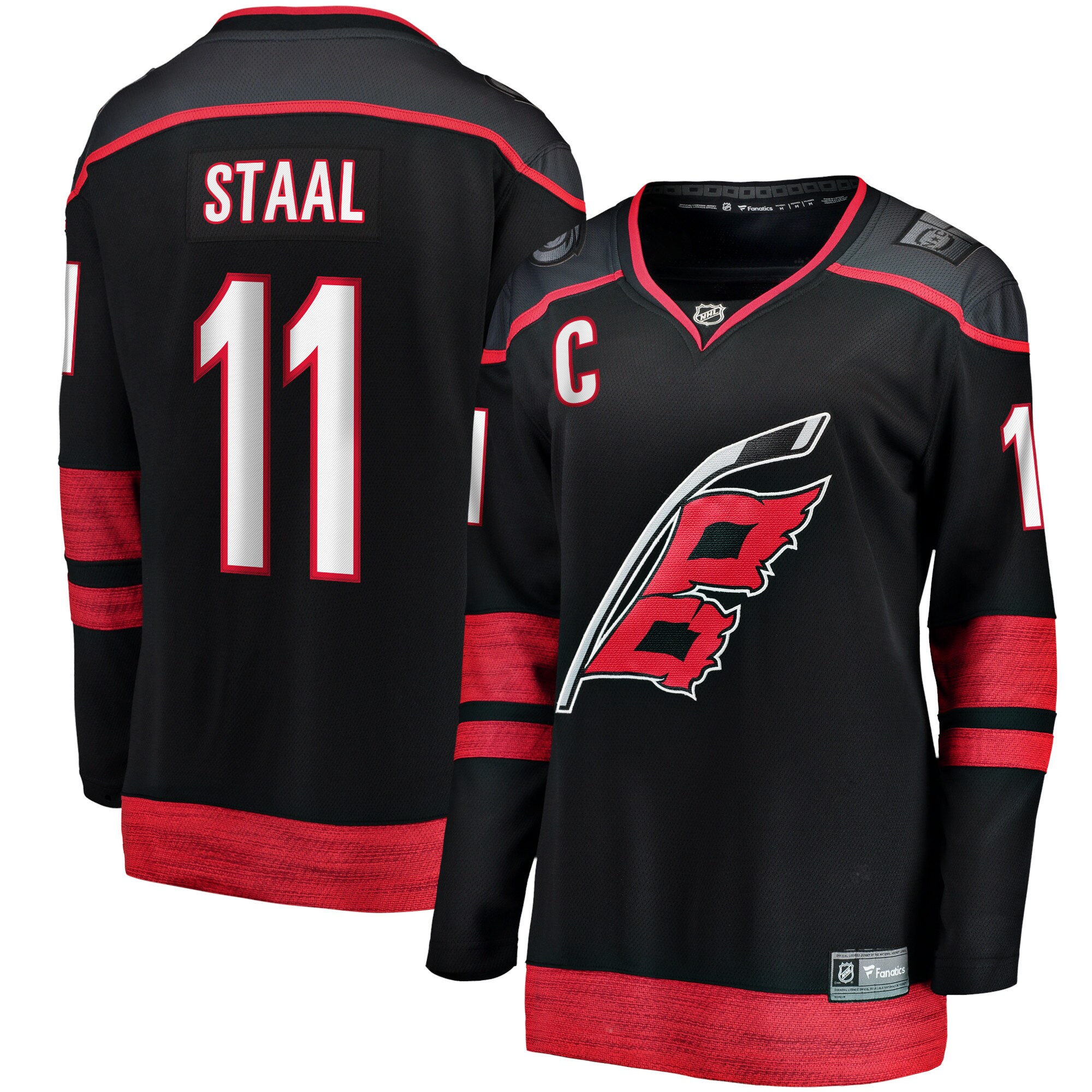 Jordan Staal Carolina Hurricanes Fanatics Women’s Home Captain Patch Breakaway   Jersey – Black