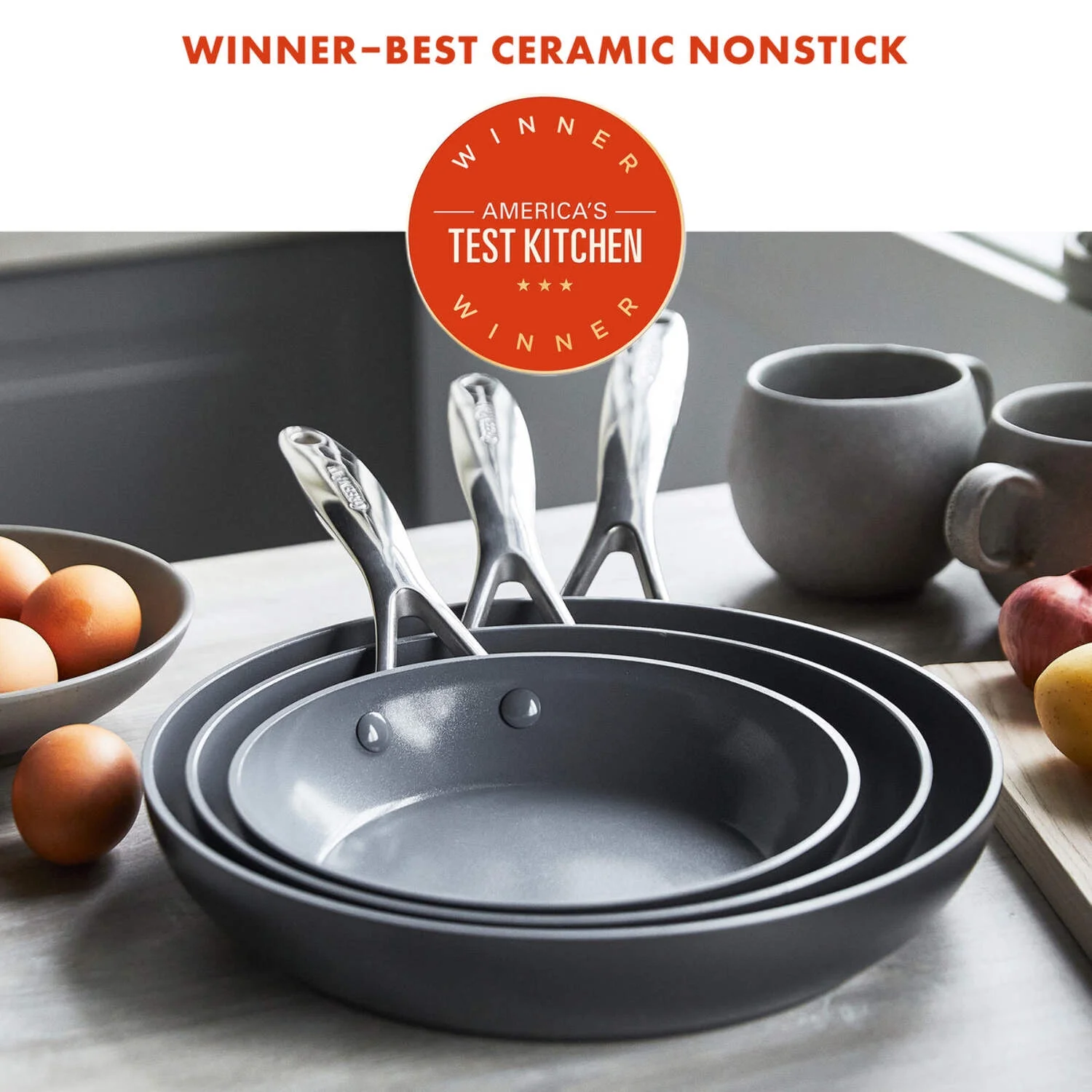 GreenPan 11-Piece Valencia Pro Ceramic Nonstick Cookware Set �C Induction Ready, Dishwasher Safe