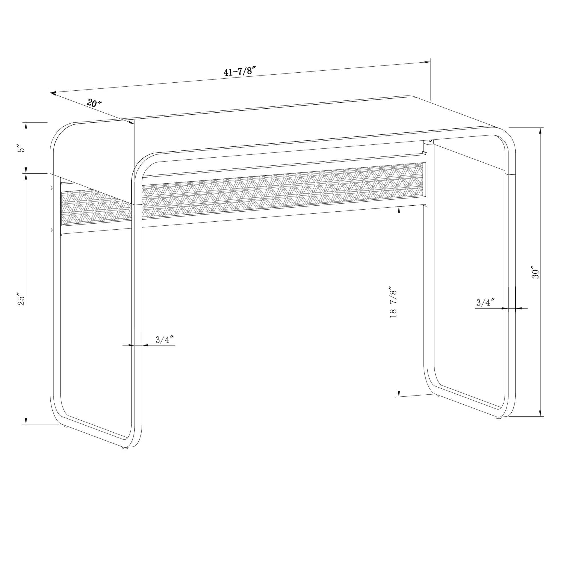 Ember Interiors Industrial Metal Desk, Gray