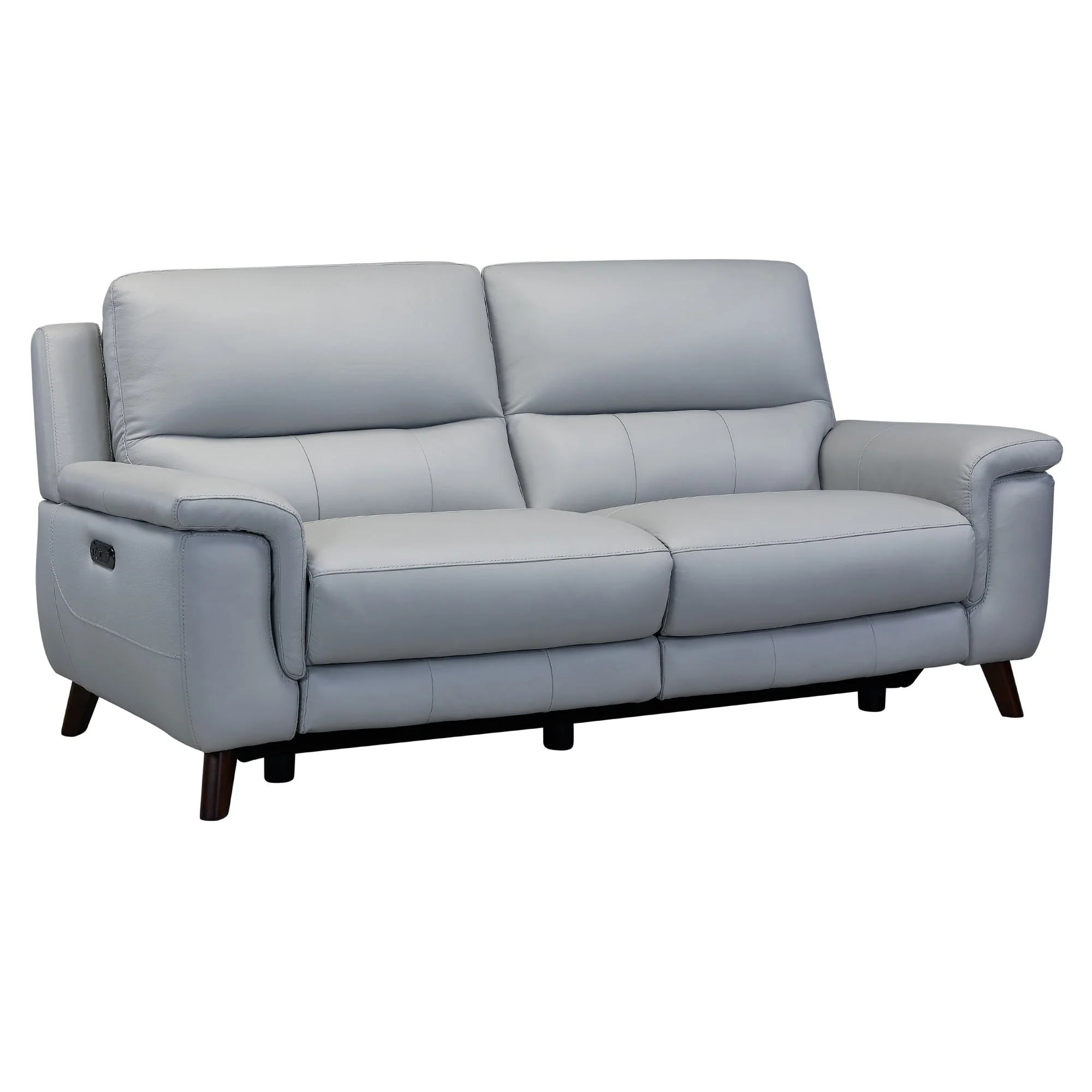 Lizette Top Grain Leather Dove Grey Power Recliner Sofa with USB