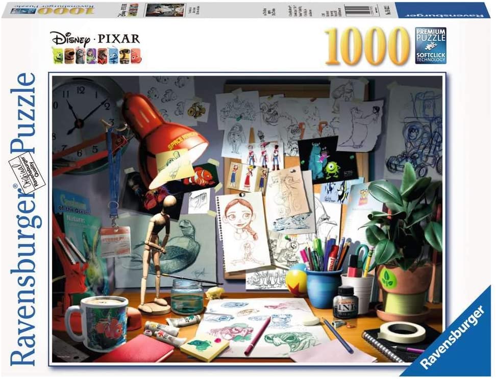 Disney Pixar The Artist?s Desk – 1000 Piece Jigsaw Puzzle (Ravensburger)