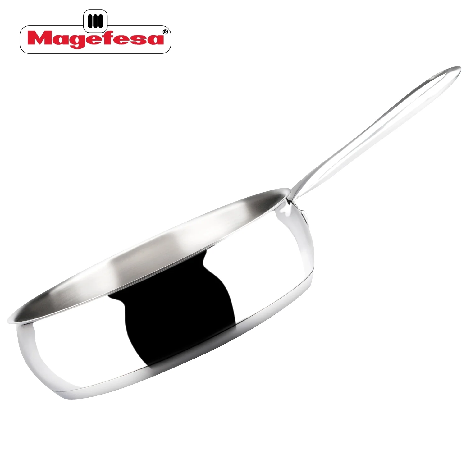 Magefesa Kuchen 9-Piece Stainless Steel Cookware Set, Includes Four Pots and a Frying Pan with Glass Lids and Ergonomic Handles, Suitable for All types of Stovetops including Induction