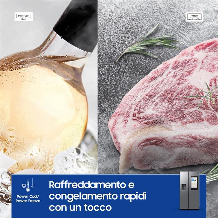 SAMSUNG - Frigorifero side by side RS90F66BETEF Classe E-Inox Spazzolato