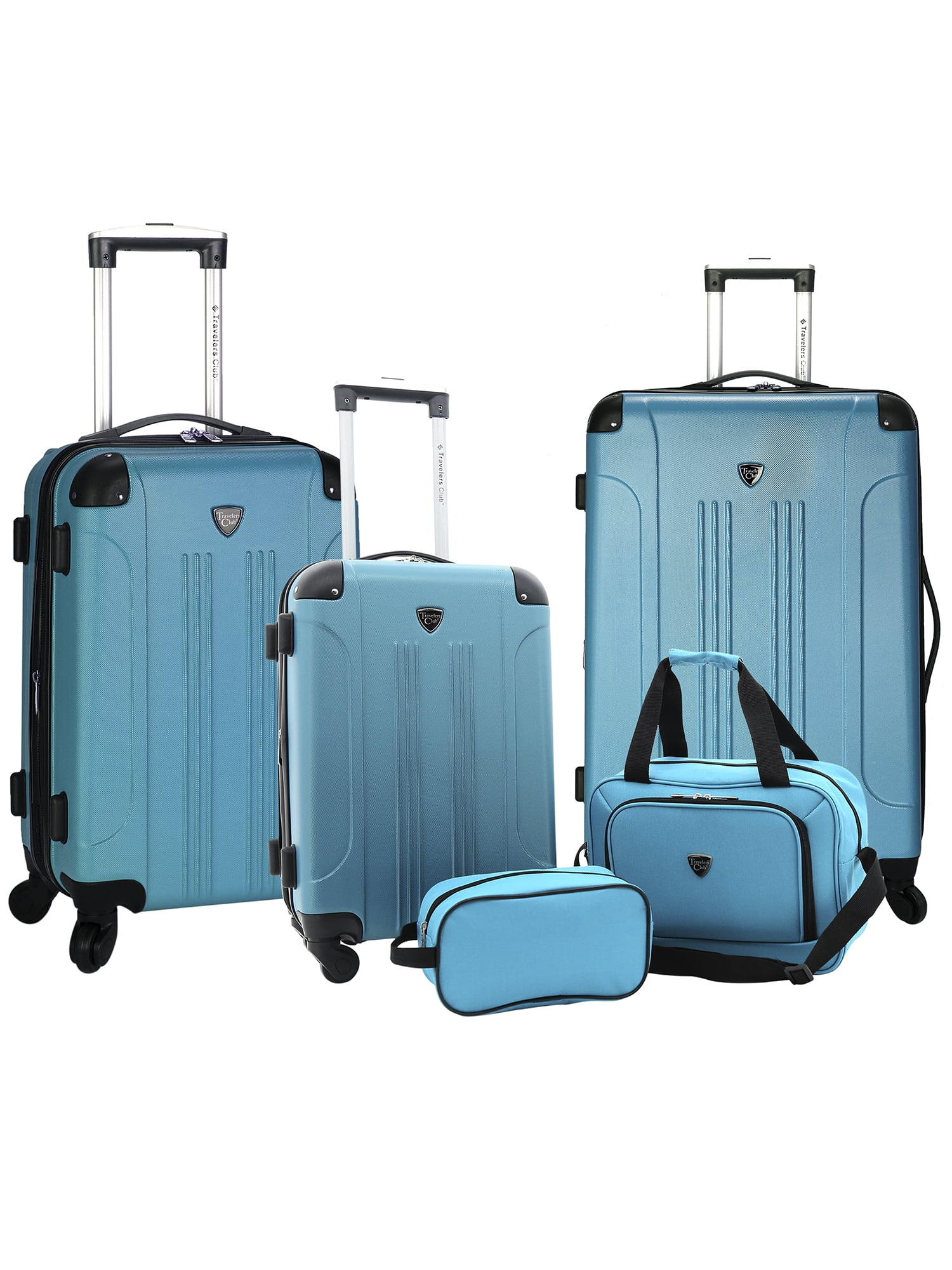 Travelers Club Chicago Plus 5pc Expandable Hardside Luggage Set, Black