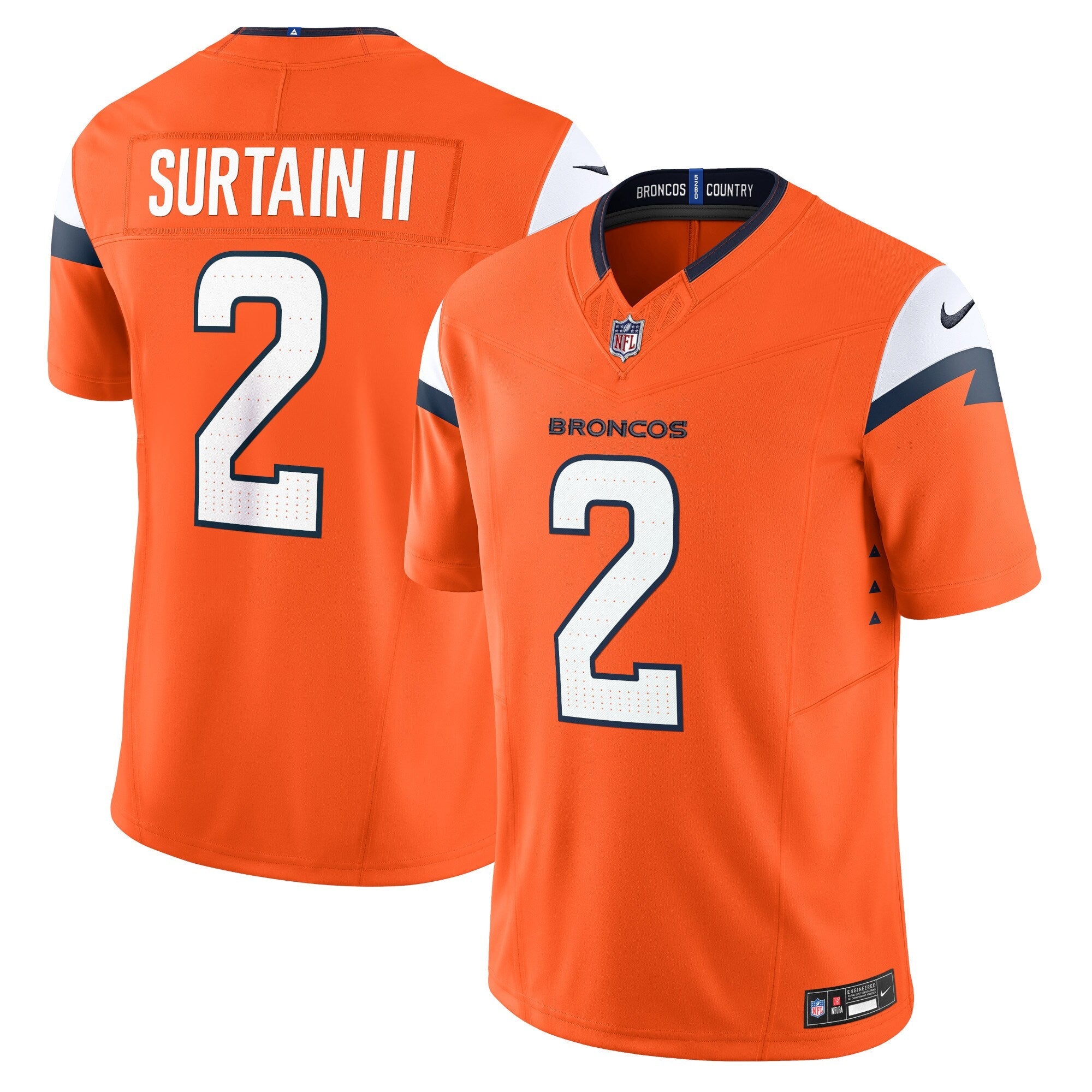 Patrick Surtain II Denver Broncos Nike Mile High Collection Vapor F.U.S.E. Limited Jersey - Orange