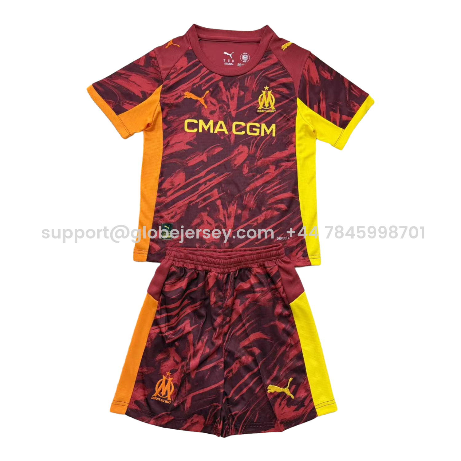 Marseille 25-26 Deep Red Goalkeeper Men's Adult Jersey Set - Fans Version