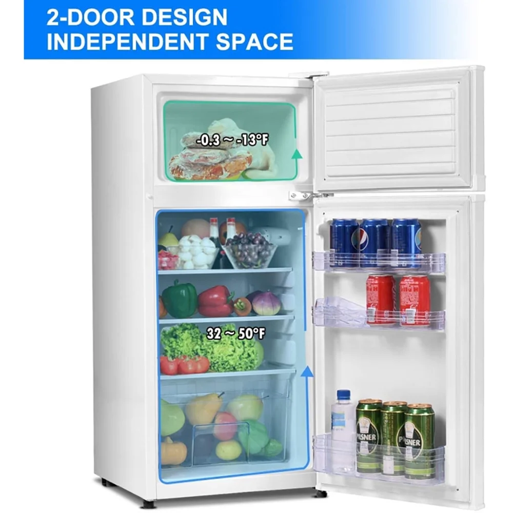 Kadyn Refrigerator,Fridge, Refrigerator with freezer, 2 Doors Cold-rolled Sheet Compact Refrigerator-White