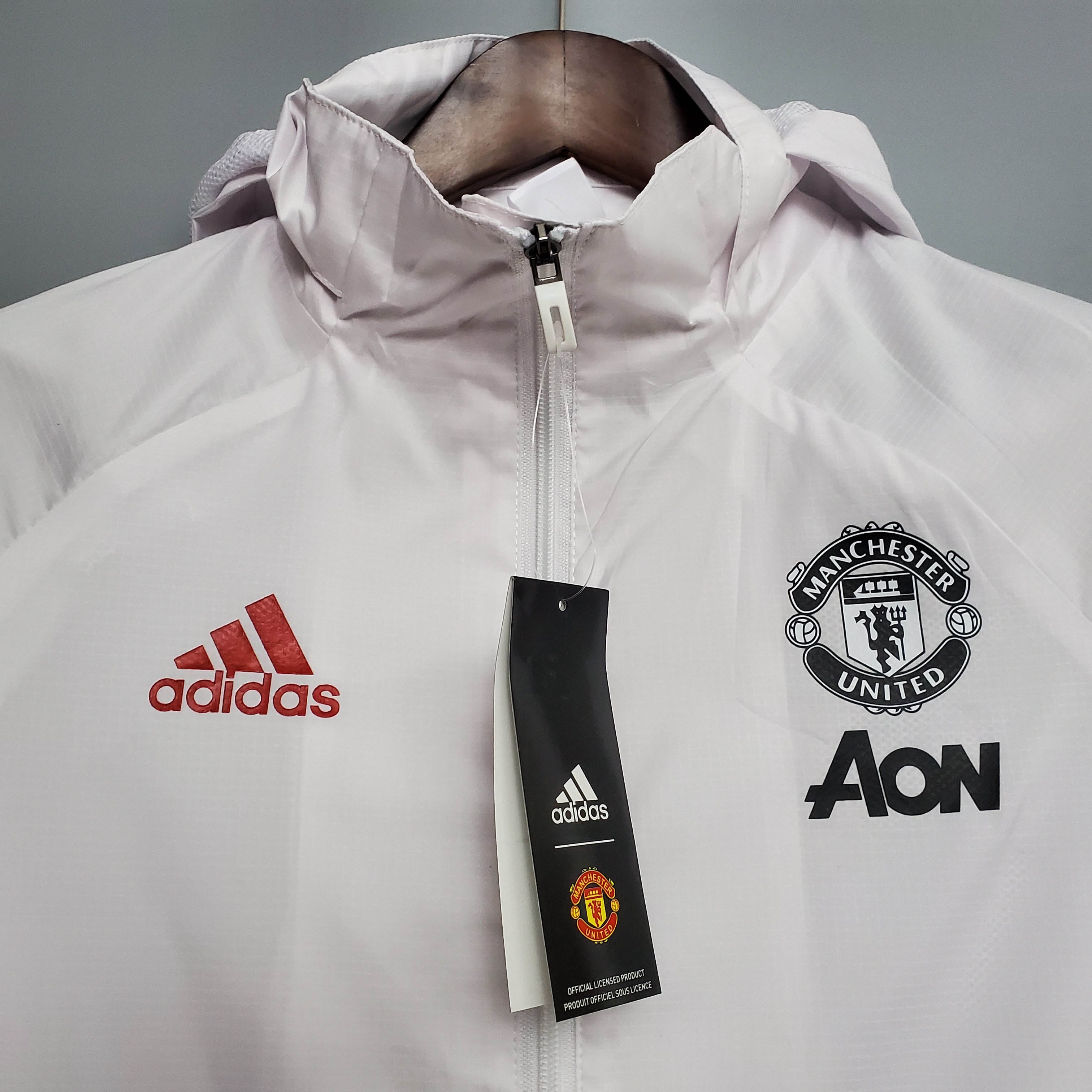 2021 Manchester United Jersey Windbreaker White(Black-Red Edge)