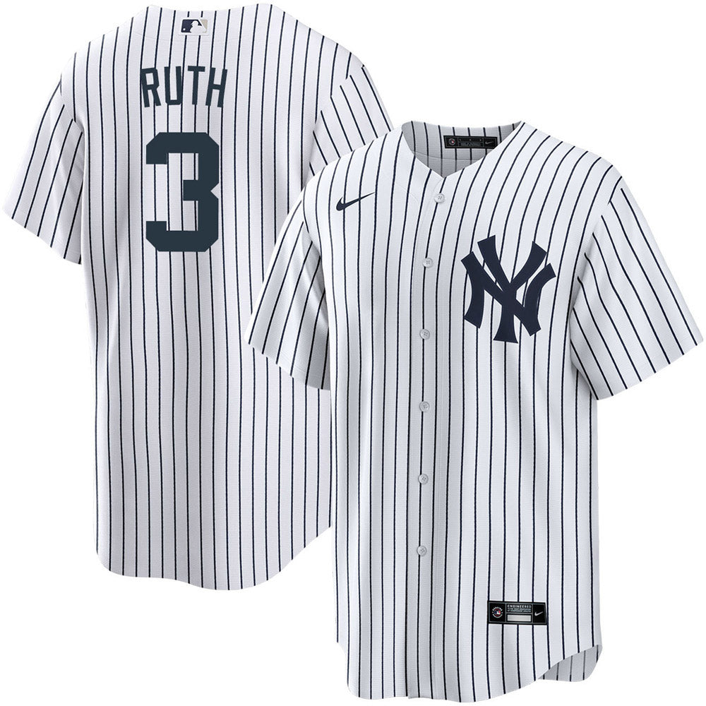Youth New York Yankees Babe Ruth Replica Home Jersey - White