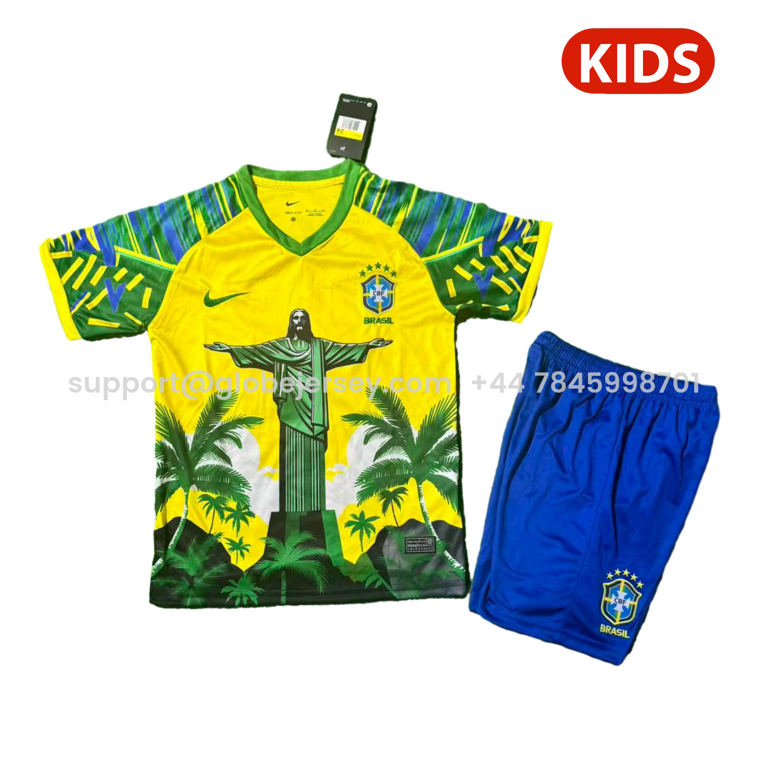Brazil 25-26 Green Jesus Yellow Special Kids Kit