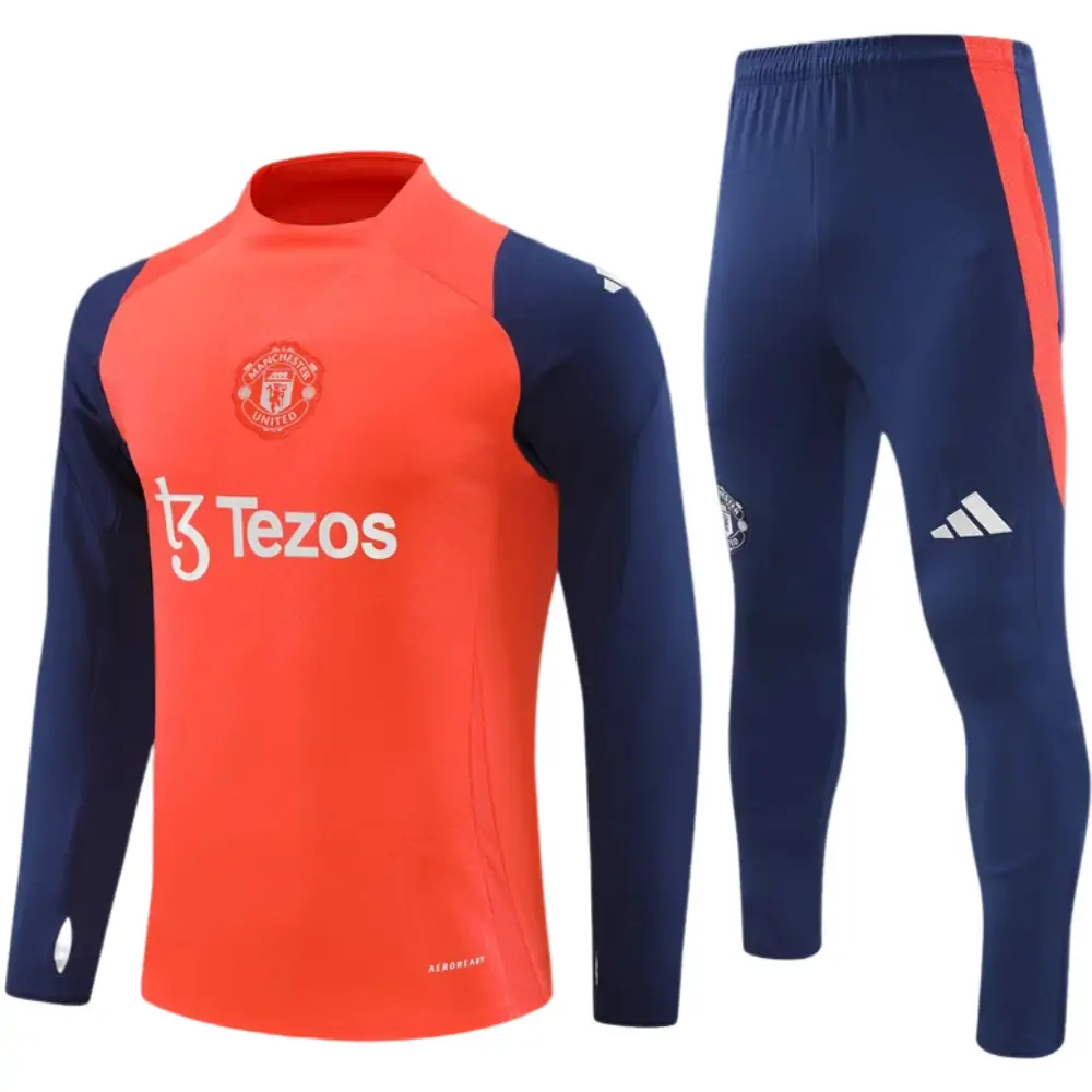 2024-25 New Season Manchester United Orange Red Children's Training Jersey