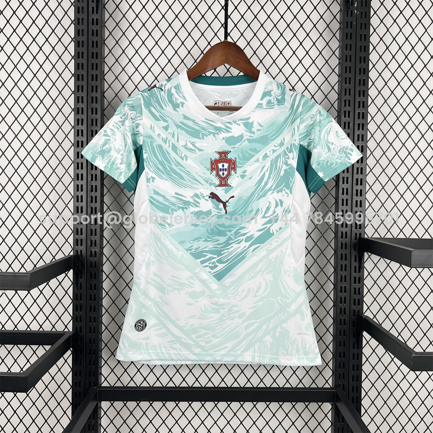 Women's Portugal 2026 Away White And Cyan Jersey
