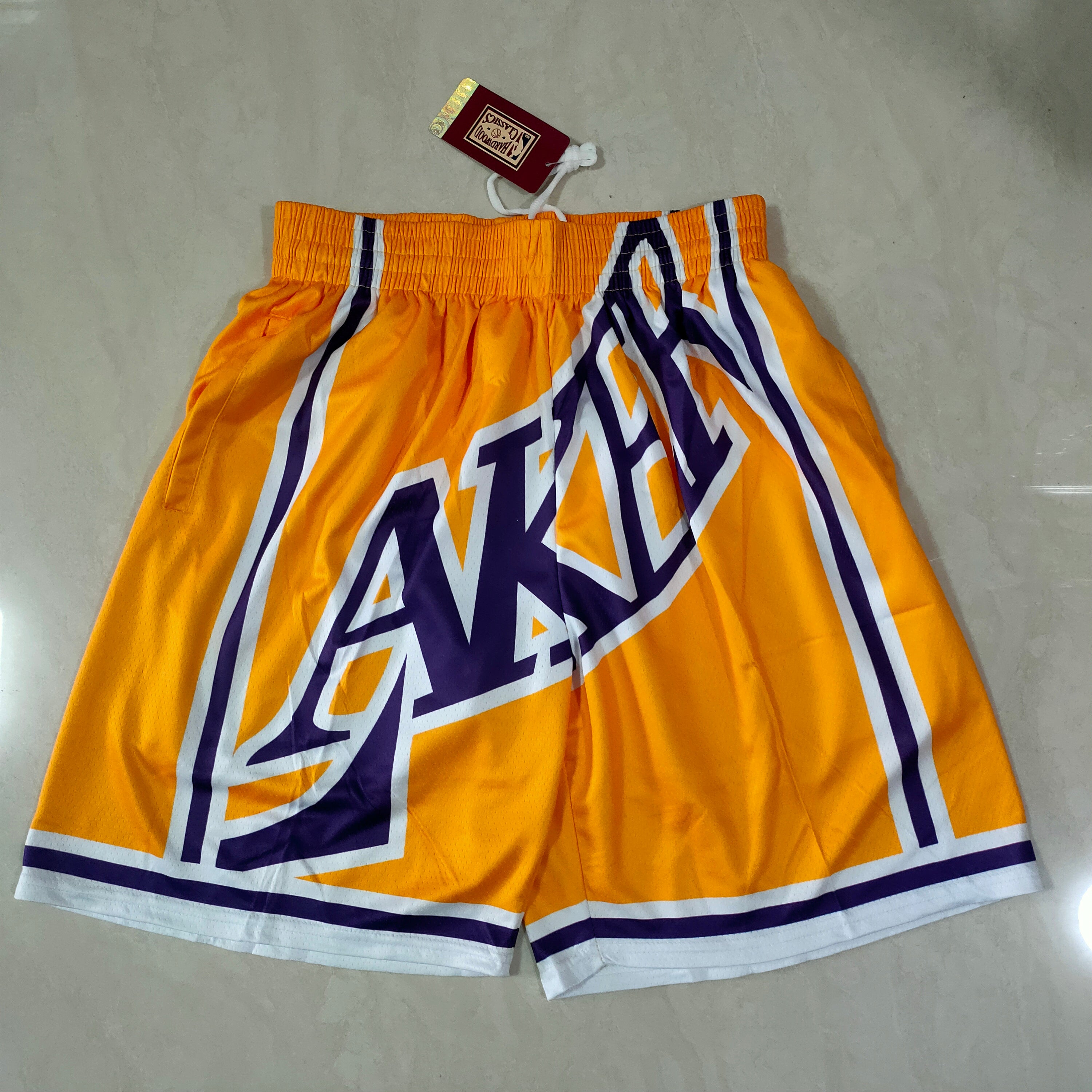 Los Angeles Lakers yellow mitchell&ness pocket pants