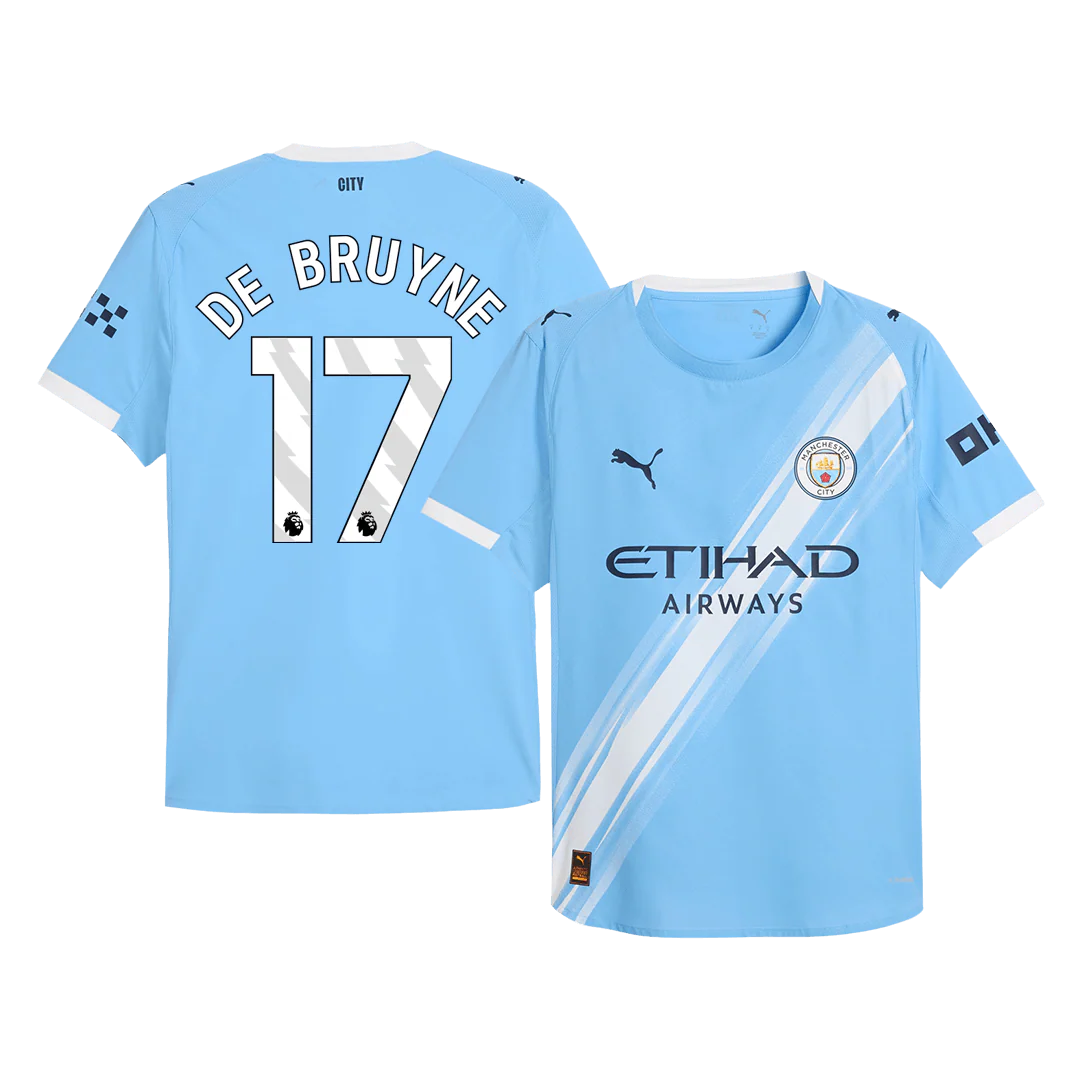 DE BRUYNE #17 Manchester City Home Player Version Soccer Jersey 2025/26 Blue