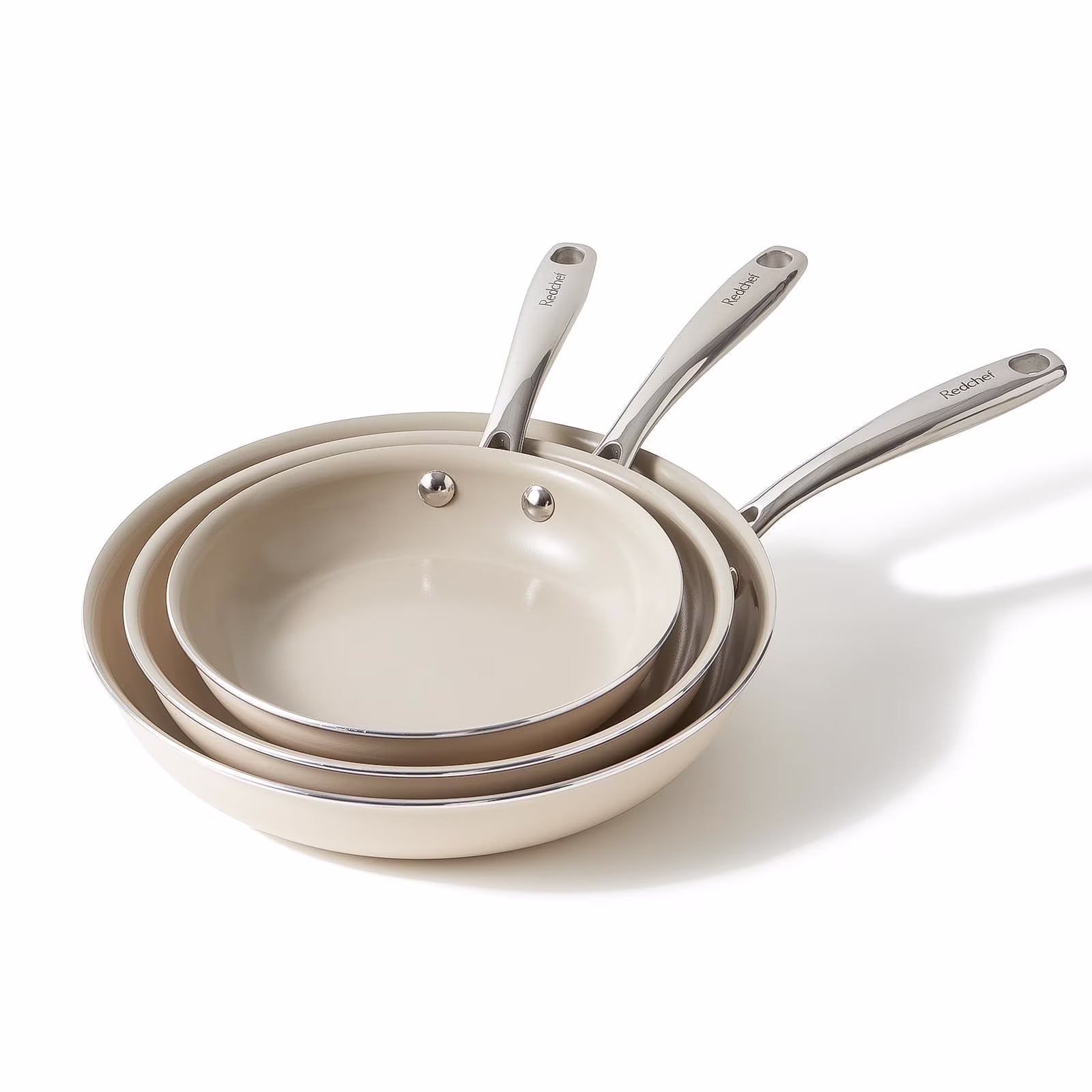 Redchef Non Stick Ceramic Frying Pan Set Ceramic Pans for Cooking Stainless Steel Handle