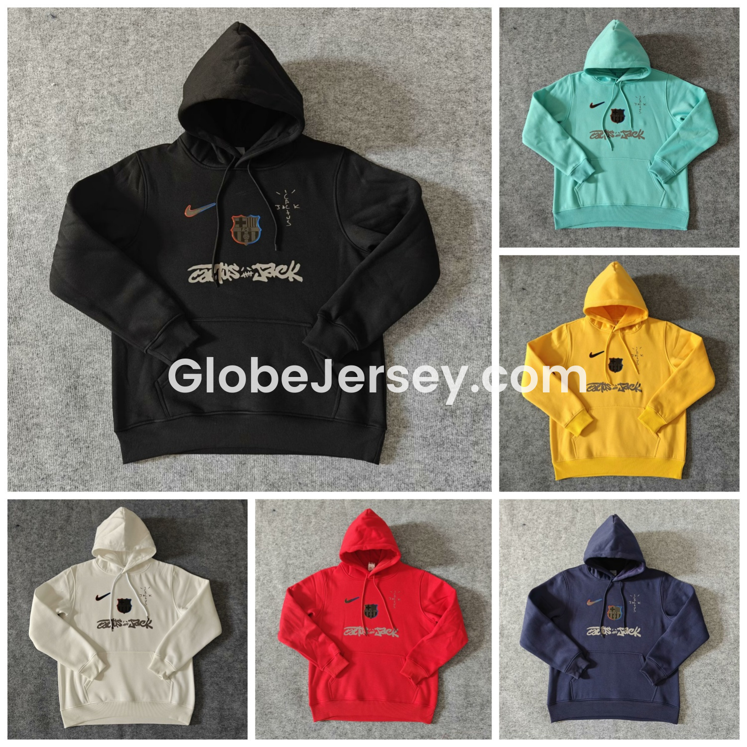 Barcelona x Travis Scott Team Logo Centered Unisex Pullover Hoodie