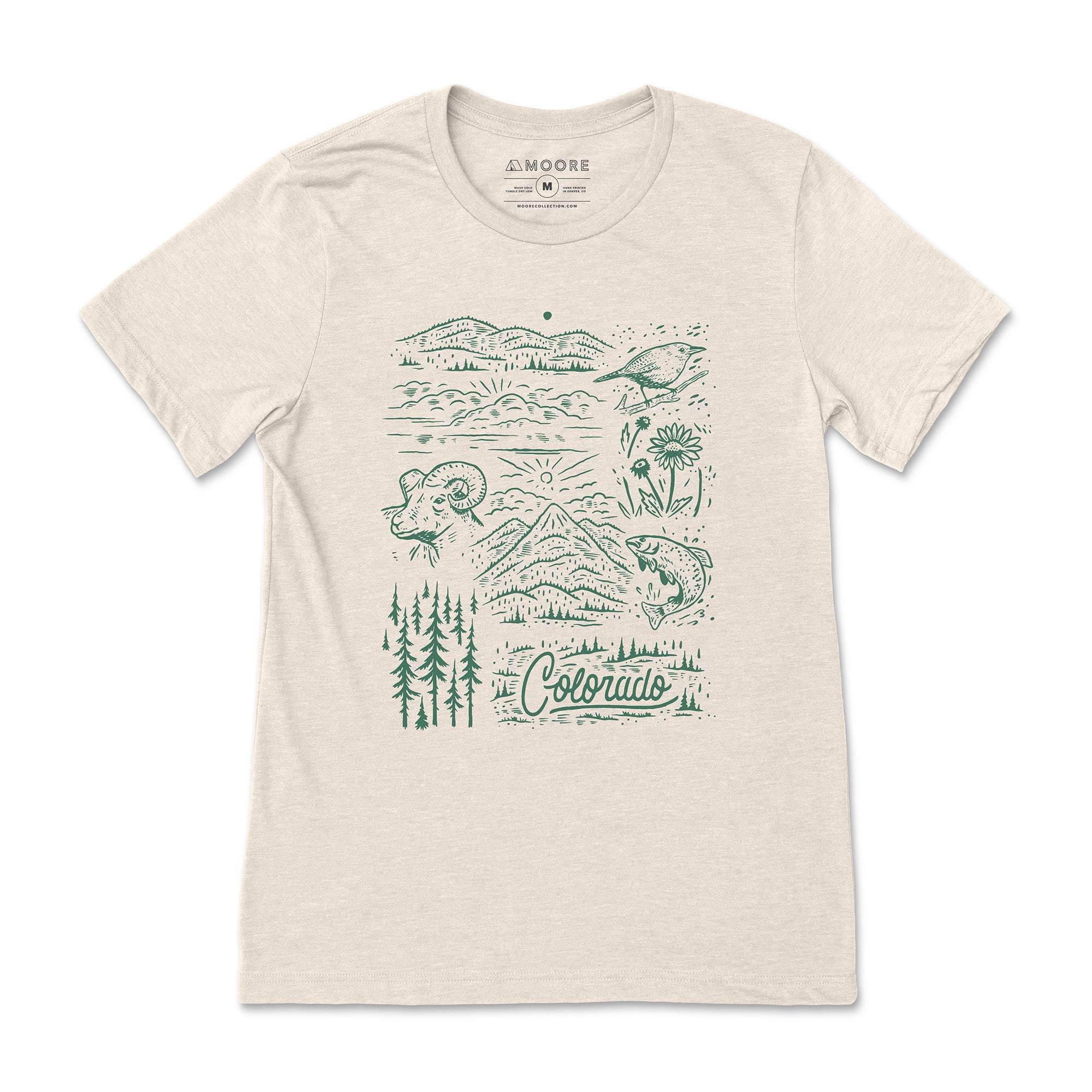 Colorado Wildlife Tee-Oatmeal