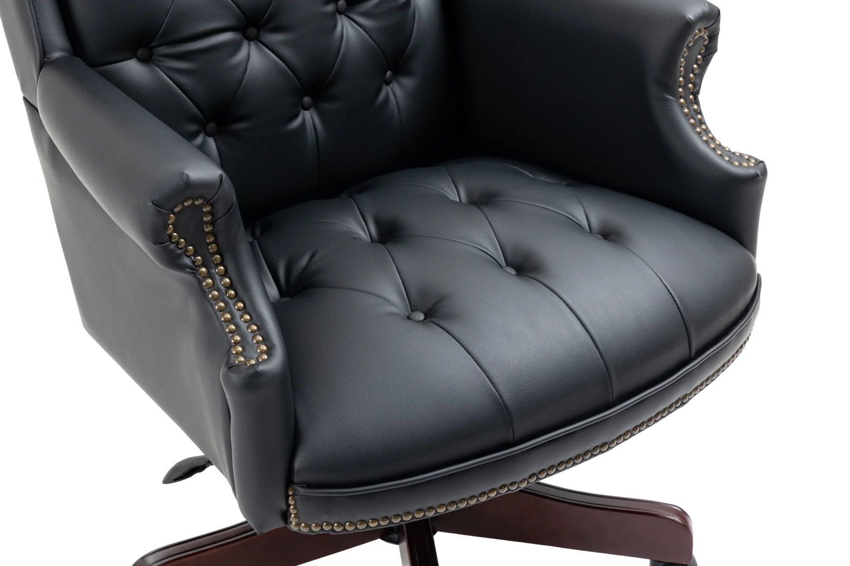 360?�� Rotating Office Chair,High Back Reclining Comfortable Desk Chair,Thick Padded Seat & Backrest,Ergonomic PU Leather Desk Chair with Smooth Glide Caster Wheels for Home Office,Black