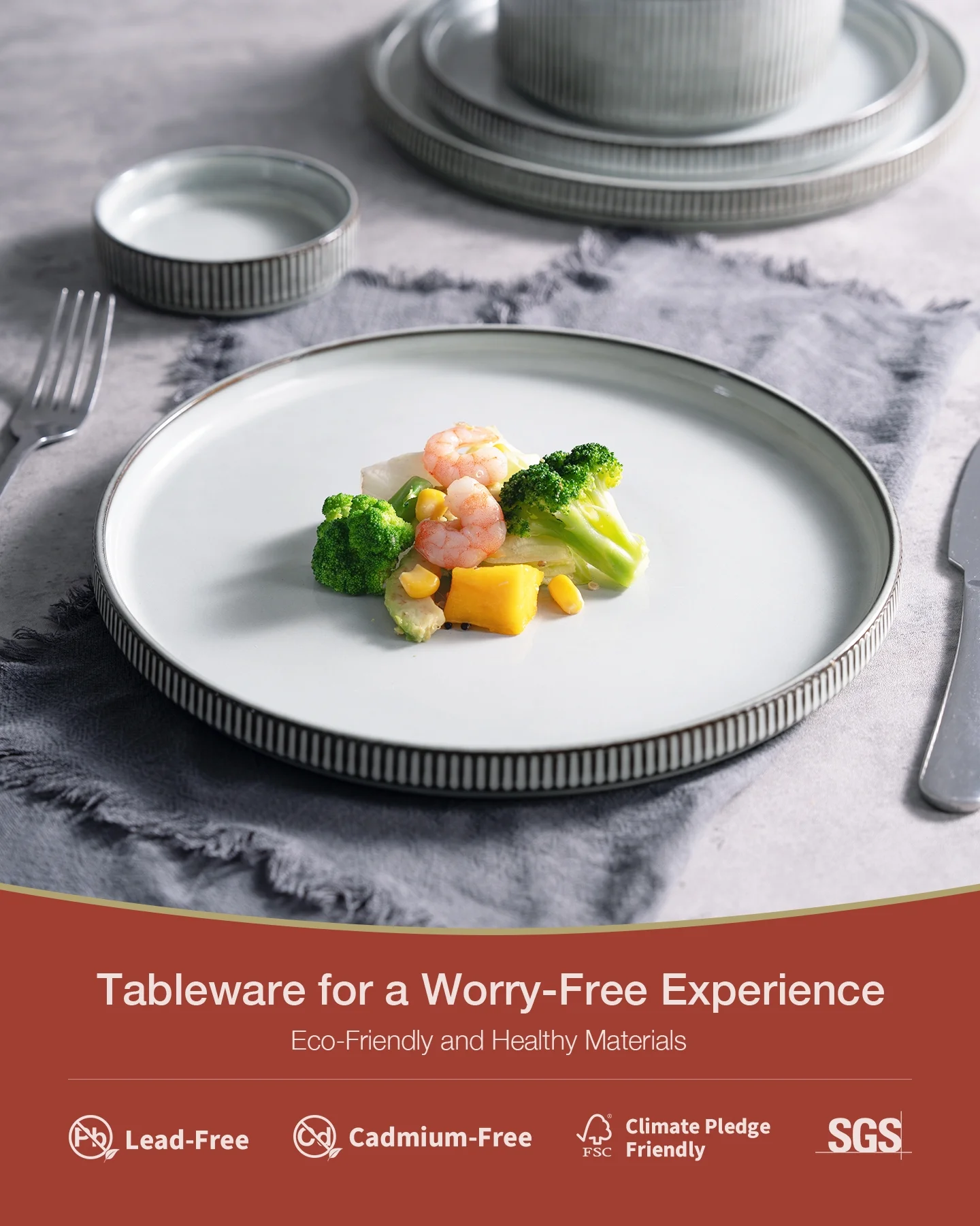Famiware Star Stoneware Dinnerware Sets, Plates and Bowls Set for 4, 12 Piece Dish Set, Cappuccino White