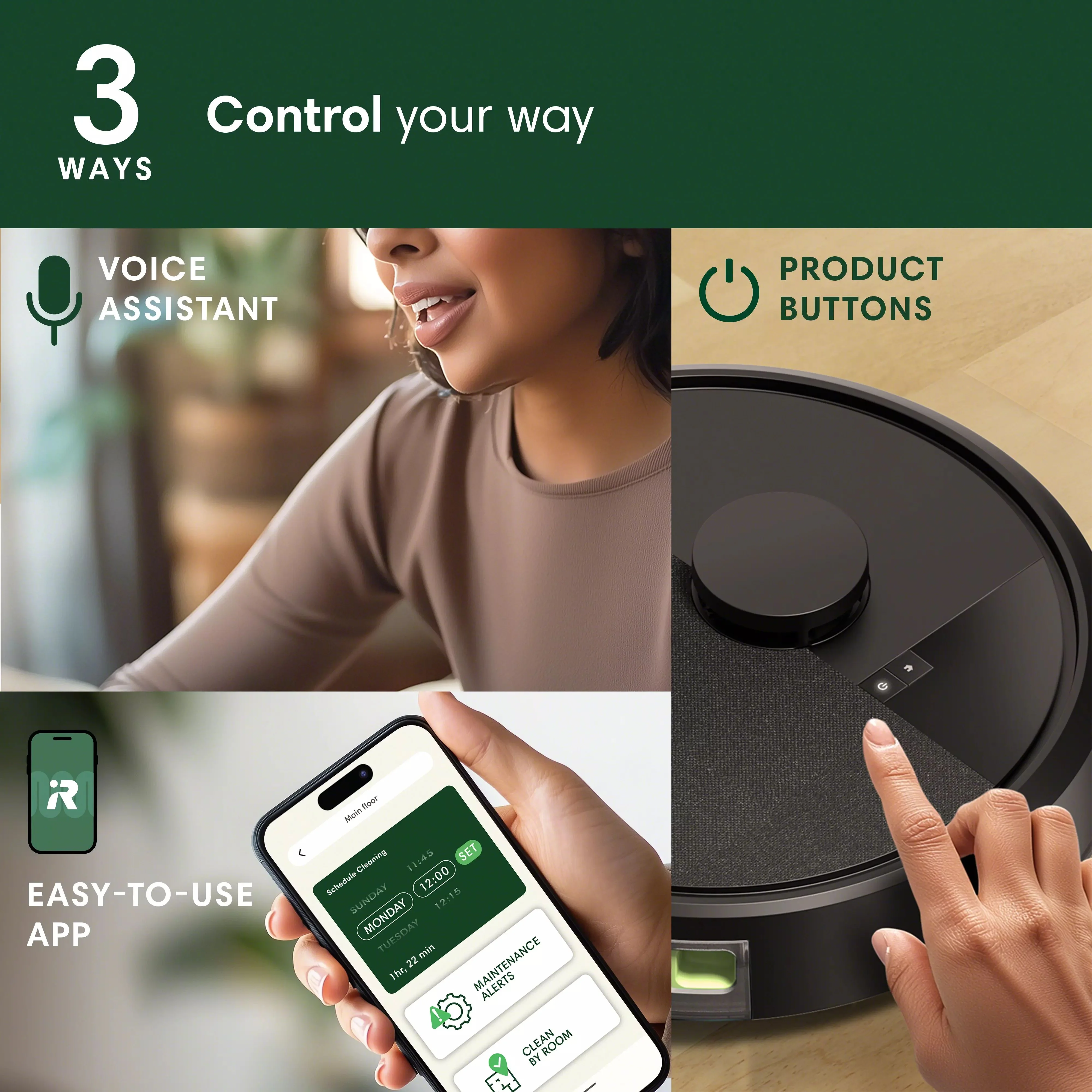 iRobot Roomba 105 Vac Robot Vacuum and Self-Charging Dock with Intense Power Lifting Suction, LiDAR�?Navigation, Multi-Surface Cleaning,