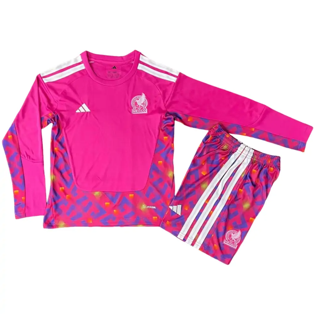 2026 World Cup Mexico GK1 Long Sleeve Jersey Children's Set - Fans Edition