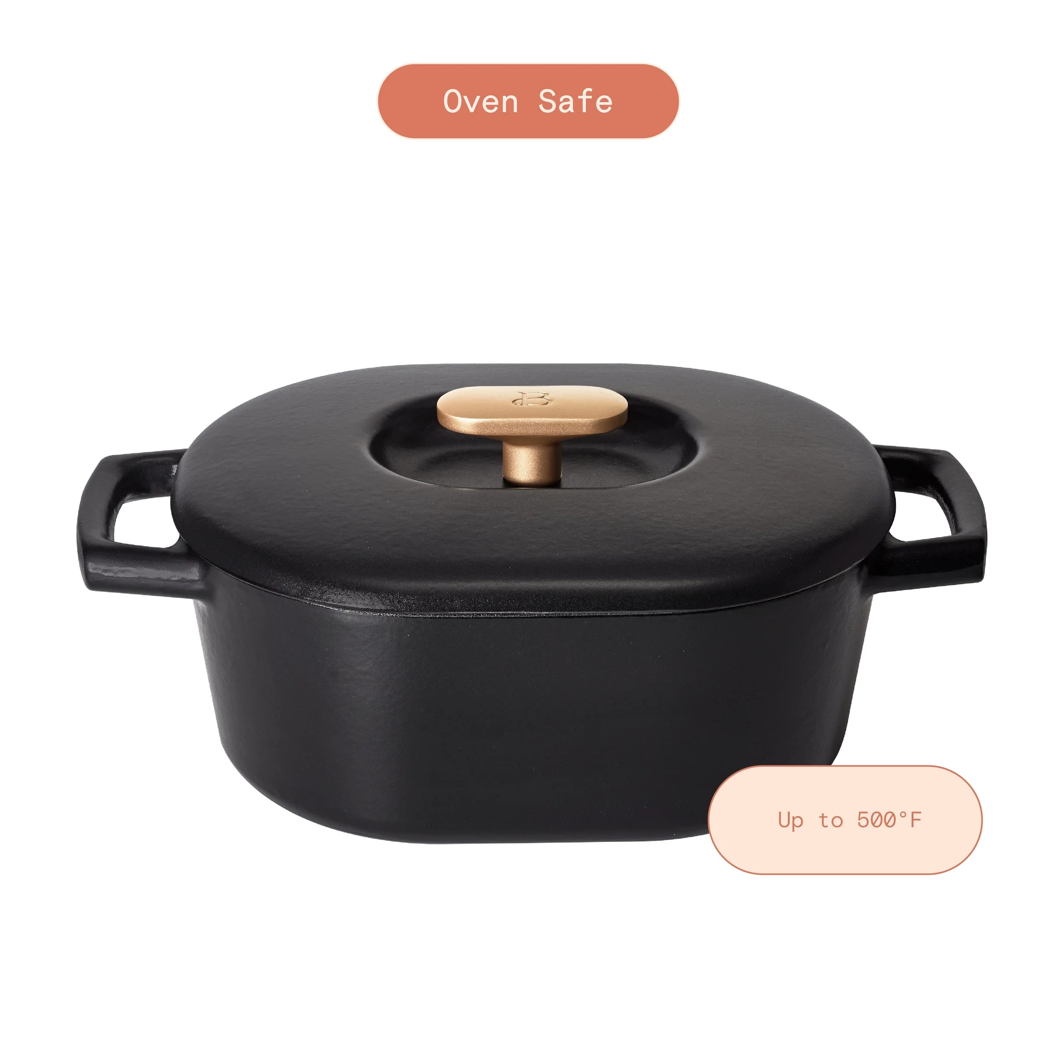 Beautiful 6 Quart Enamel Dutch Oven, Black Sesame by Drew Barrymore