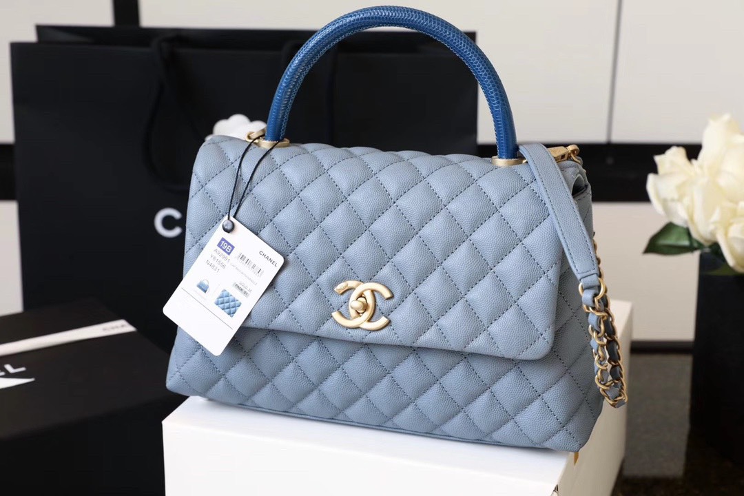 [10A] Chanel Caviar Quilted Coco Handle Flap Bag