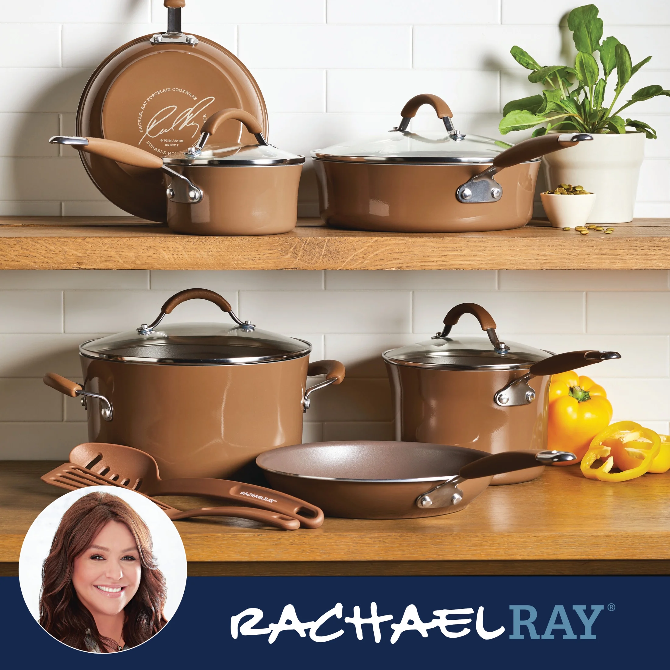 Rachael Ray 12-Piece Cucina Nonstick Pots and Pans Set, Cookware, Set Cranberry