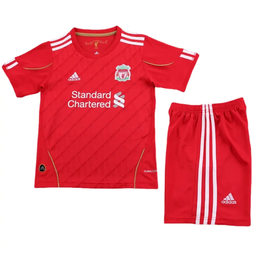 2010 Liverpool Home Retro Kids Jersey Set - Fans Edition