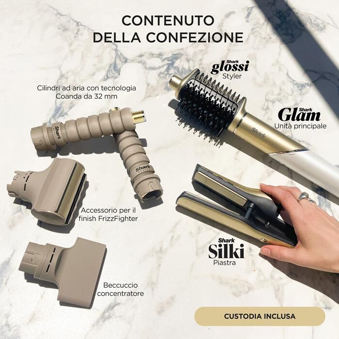 SHARK - STYLER E ASCIUGACAPELLI GLAM SET 5-IN-1-Oro