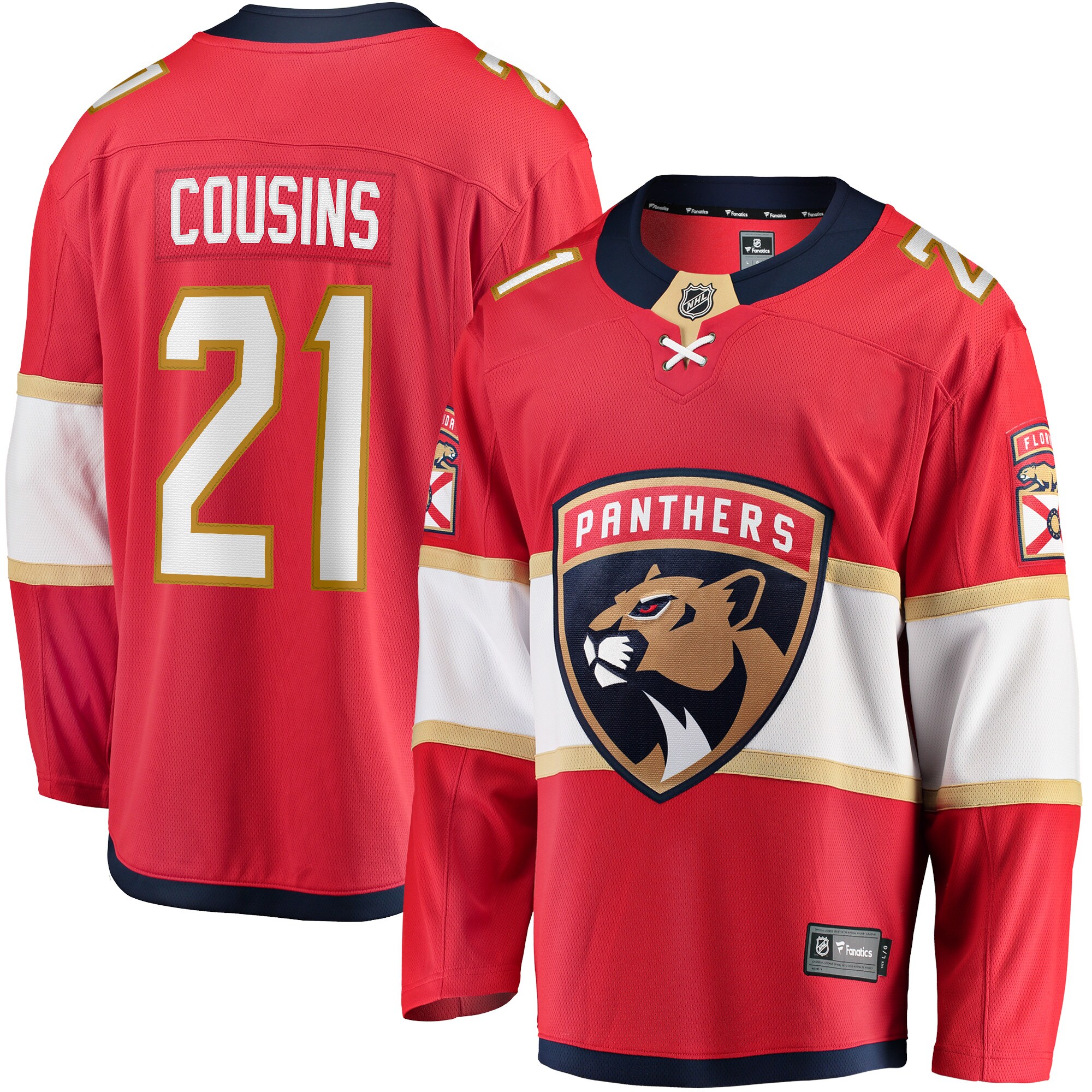 Nick Cousins Florida Panthers Fanatics Home Breakaway   Jersey – Red