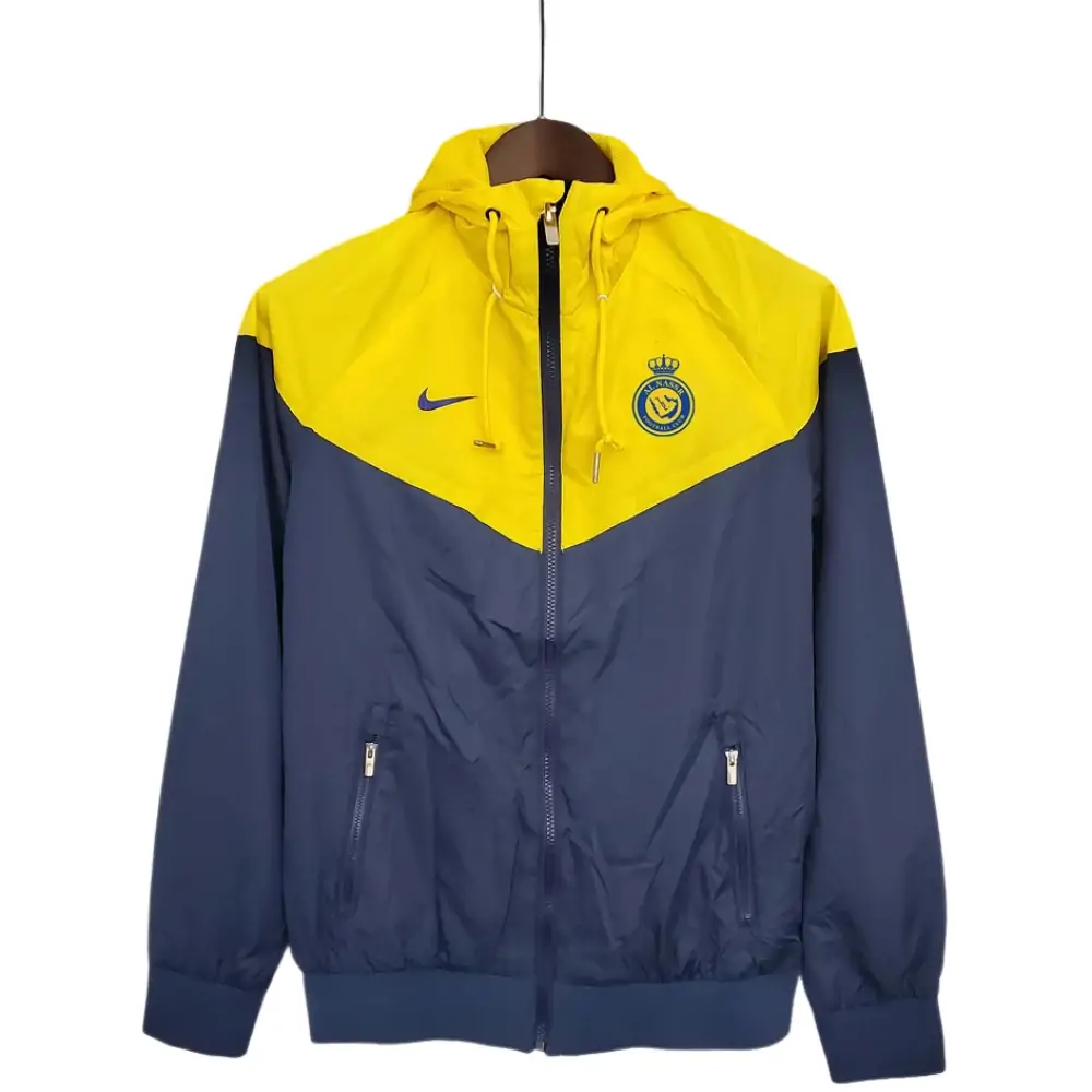 2023/2024 Al-Nassr Windbreaker Navy blue and yellow Soccer Jersey 1:1 Thai Quality