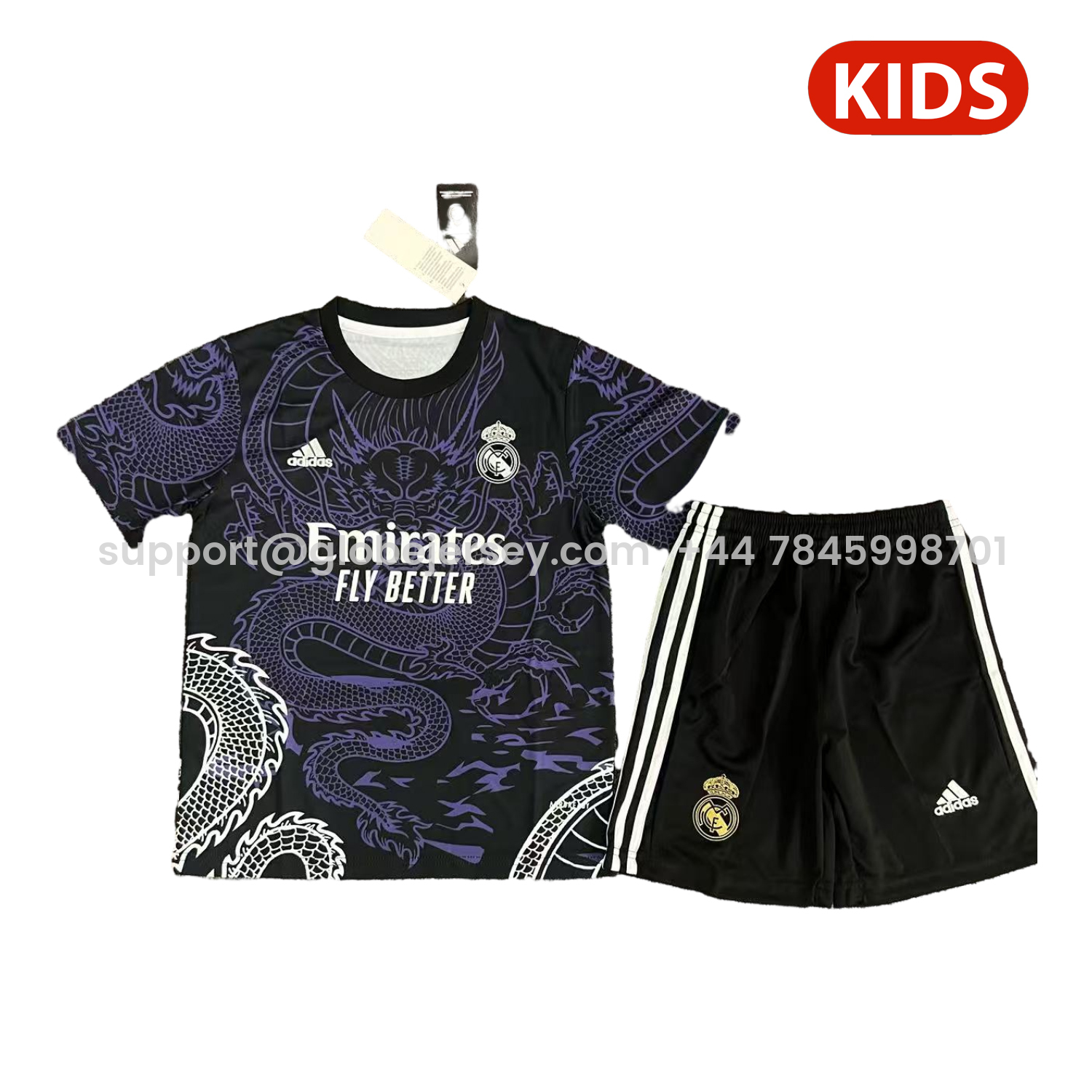 Real Madrid 25-26 White And Purple Dragon Black Special Kids Kit