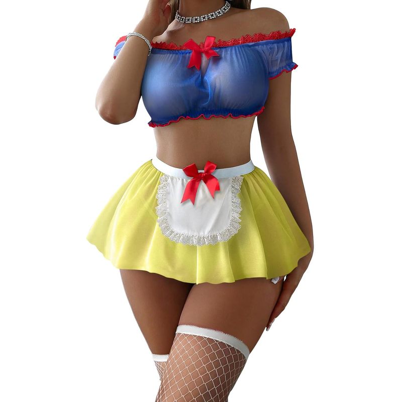 Sexy Stockings Mini Skirt Mesh Sheer Lace