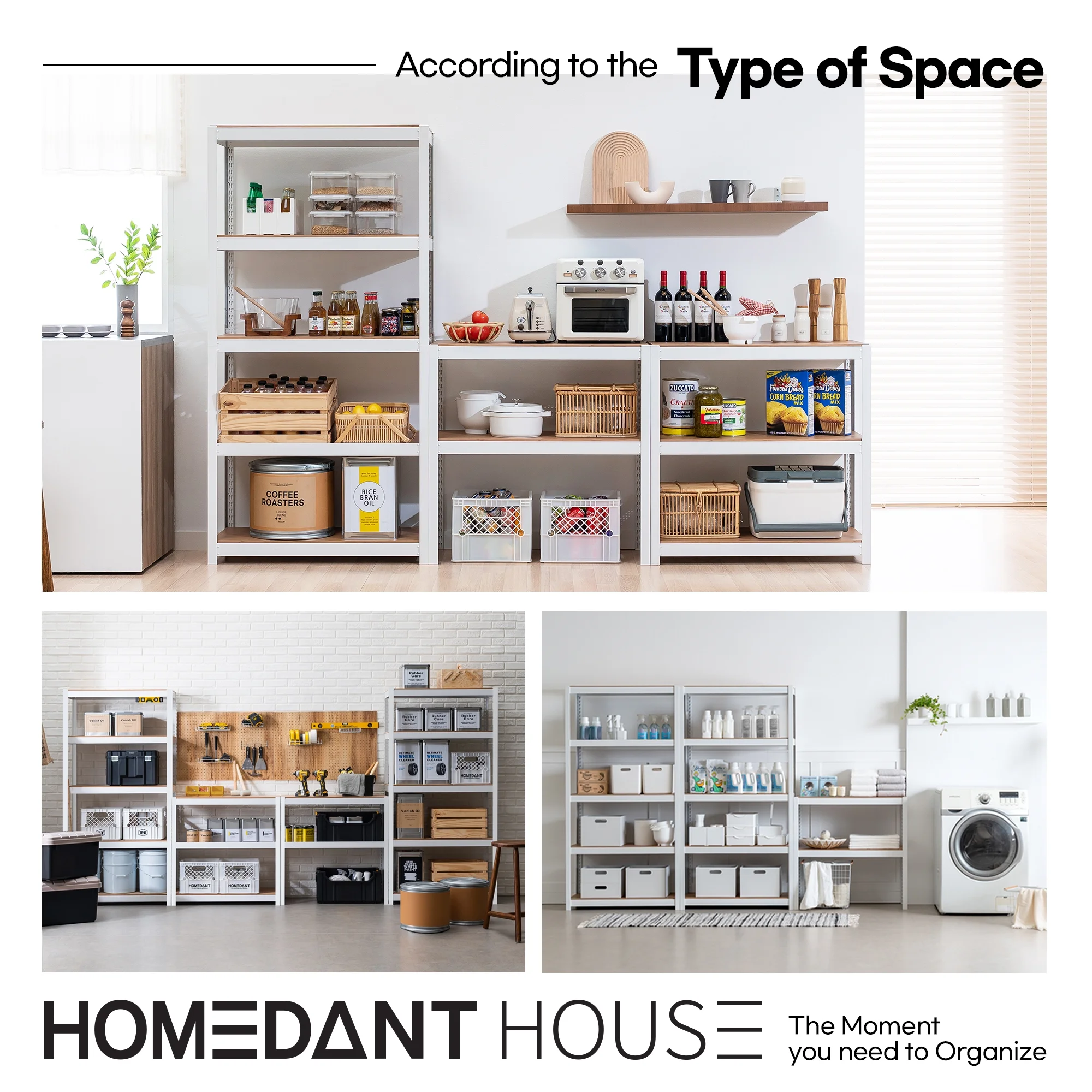 HOMEDANT House White 5 Tier 24.4