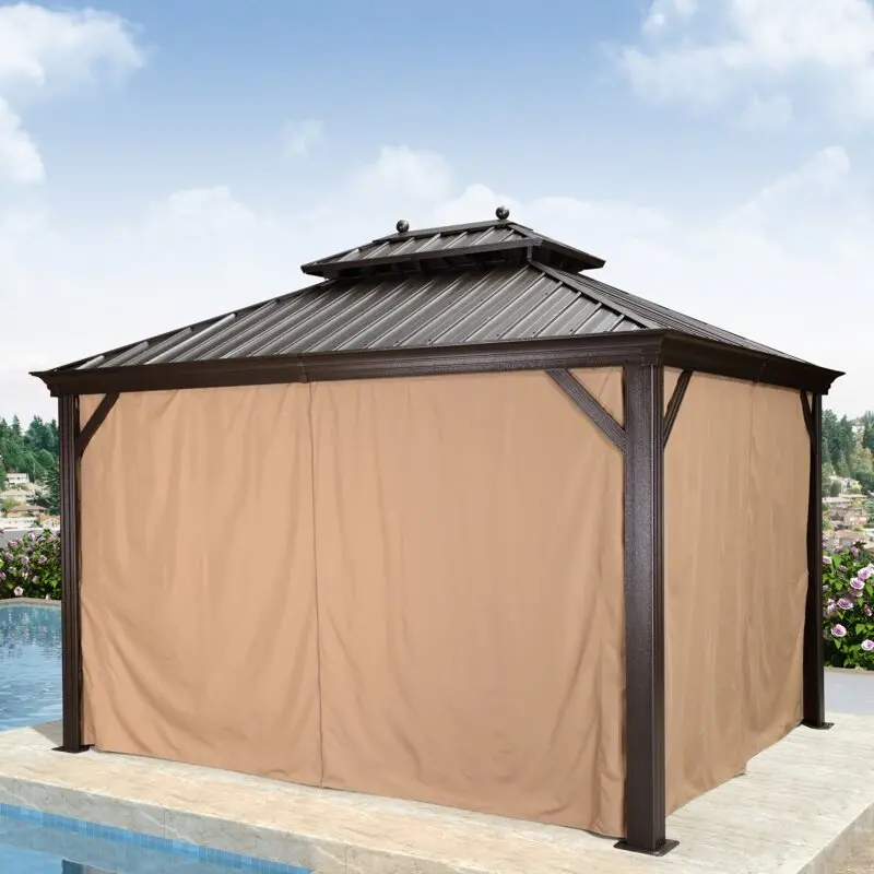 12 ft W x 10 ft D Aluminum Patio Gazebo – Lightweight. Rust-Resistant Outdoor Structure