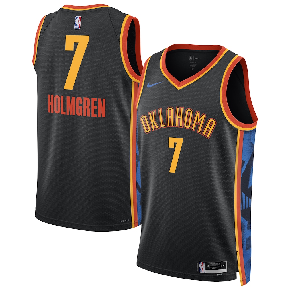 Unisex Oklahoma City Thunder Chet Holmgren Black 2024/25 Swingman  Jersey - City Edition
