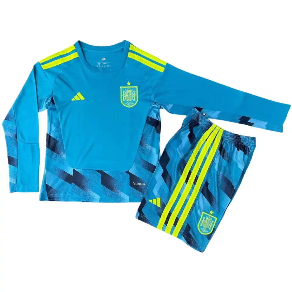 2026 World Cup Spain GK1 Long Sleeve Jersey Children's Set - Fans Edition