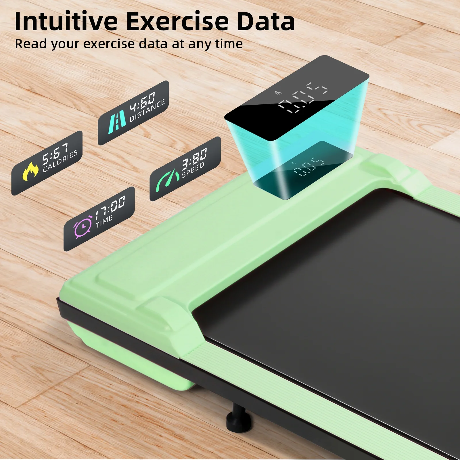 Walking Pad Treadmill, 2.5HP Under Desk Treadmill with Remote Control and LED Display, Portable Walking Treadmill for Home Office, Walking Jogging Machine with 300 lbs Weight Capacity
