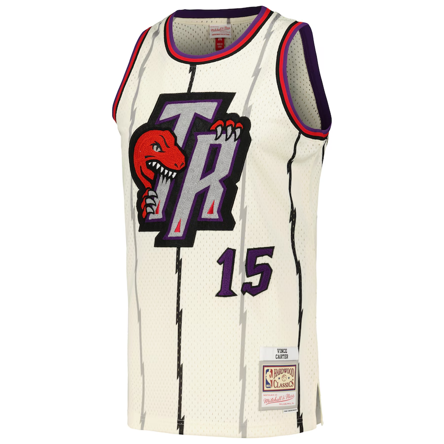 Toronto Raptors Vince Carter Cream Chainstitch Swingman Jersey