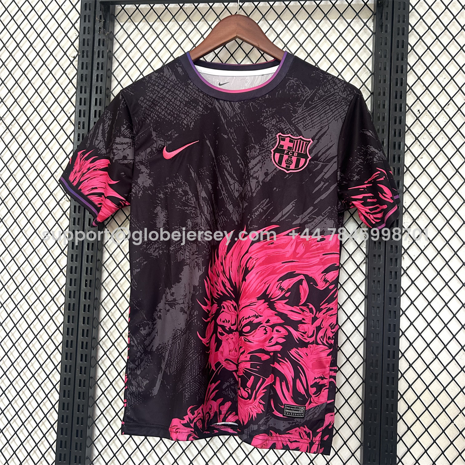 Barcelona 25-26 Pink Lion Black Jersey - Fans Version