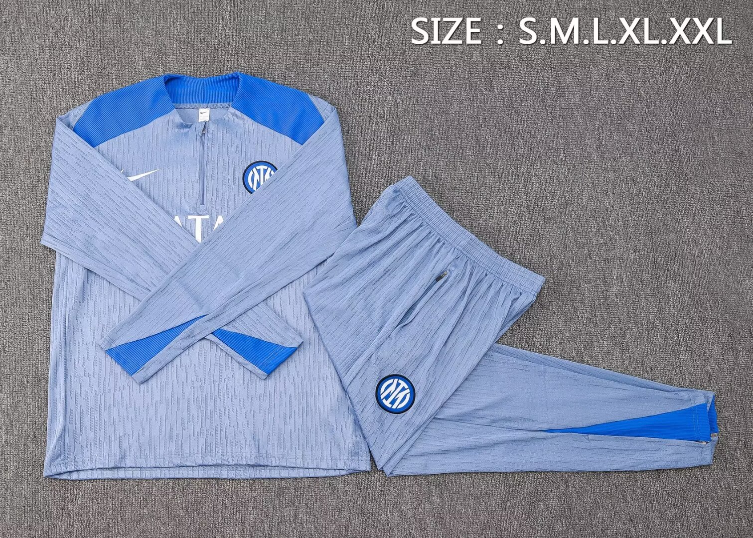 2024/2025 Inter Milan Half-Pull Training Suit Light blue Football Jersey 1:1 Thai Quality Set