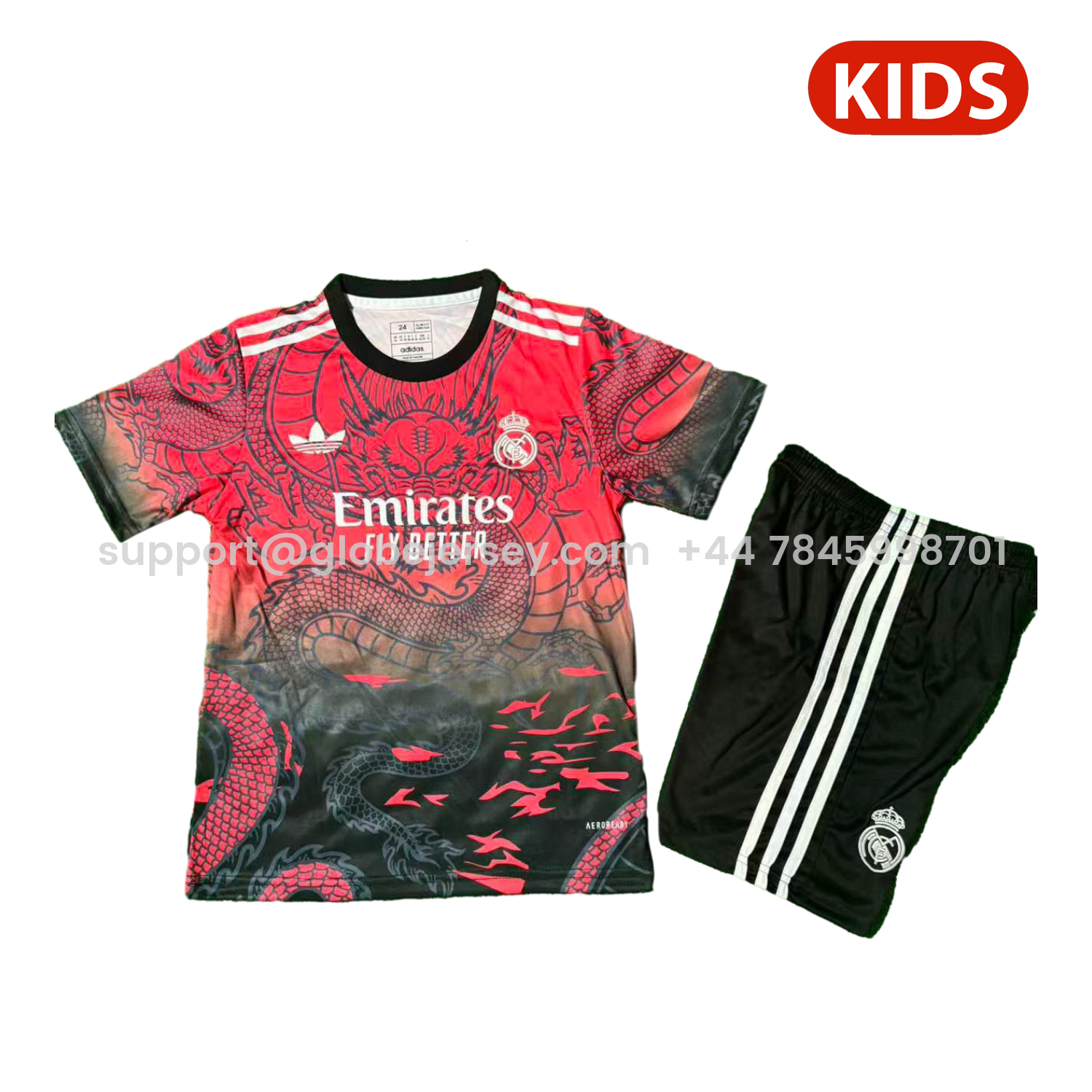 Real Madrid 25-26 Black Dragon Red Special Kids Kit