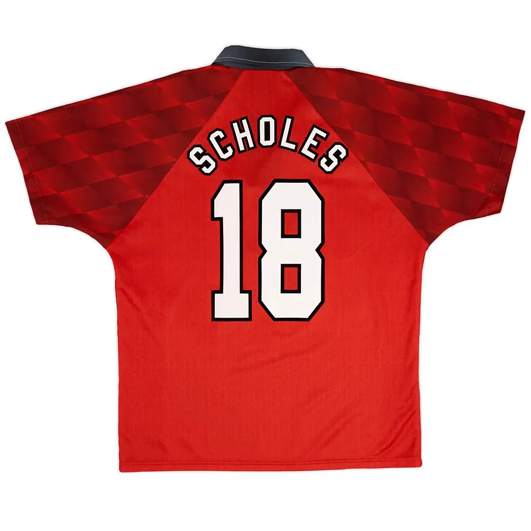 Scholes #18 Manchester United 1996/98 Home Retro Jersey