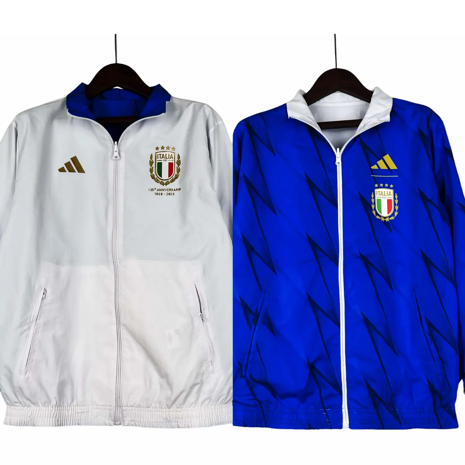 2023-2024 Italy Reversible Windbreaker (White-Blue)Soccer Jersey 1:1 Thai Quality