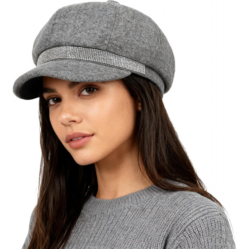 Women's Felt Newsboy Hat Classic Cabbie Beret Cap